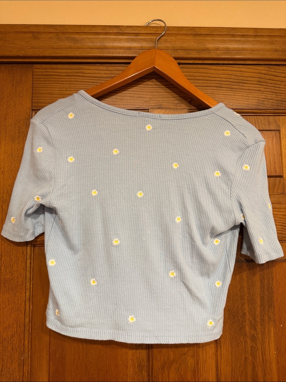 Light Blue Daisy Ribbed Tank & Cardigan Set - Picture 4 of 4